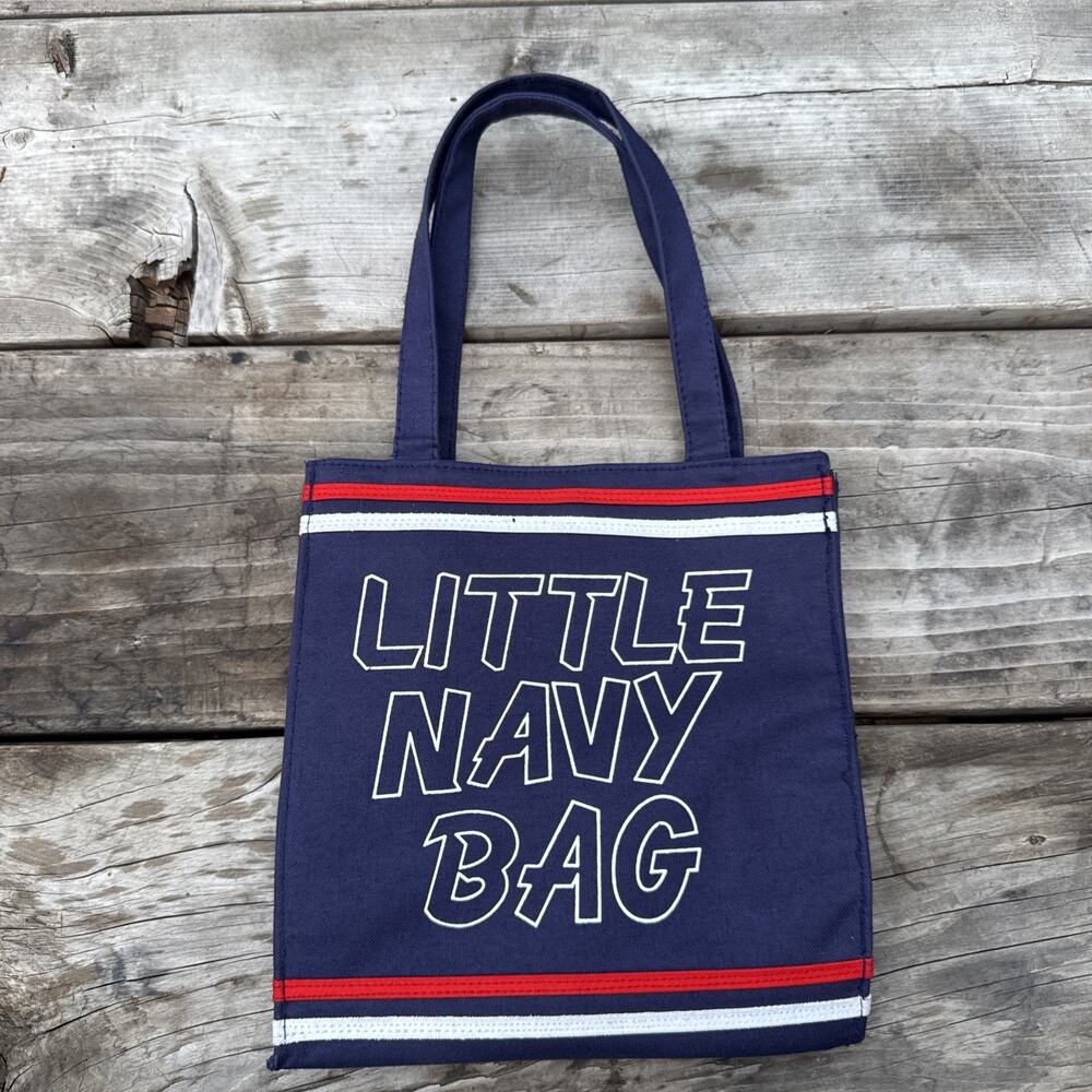 Vintage Ralfeaux Mini Canvas Bag Tote Navy Bite Little Navy Bag